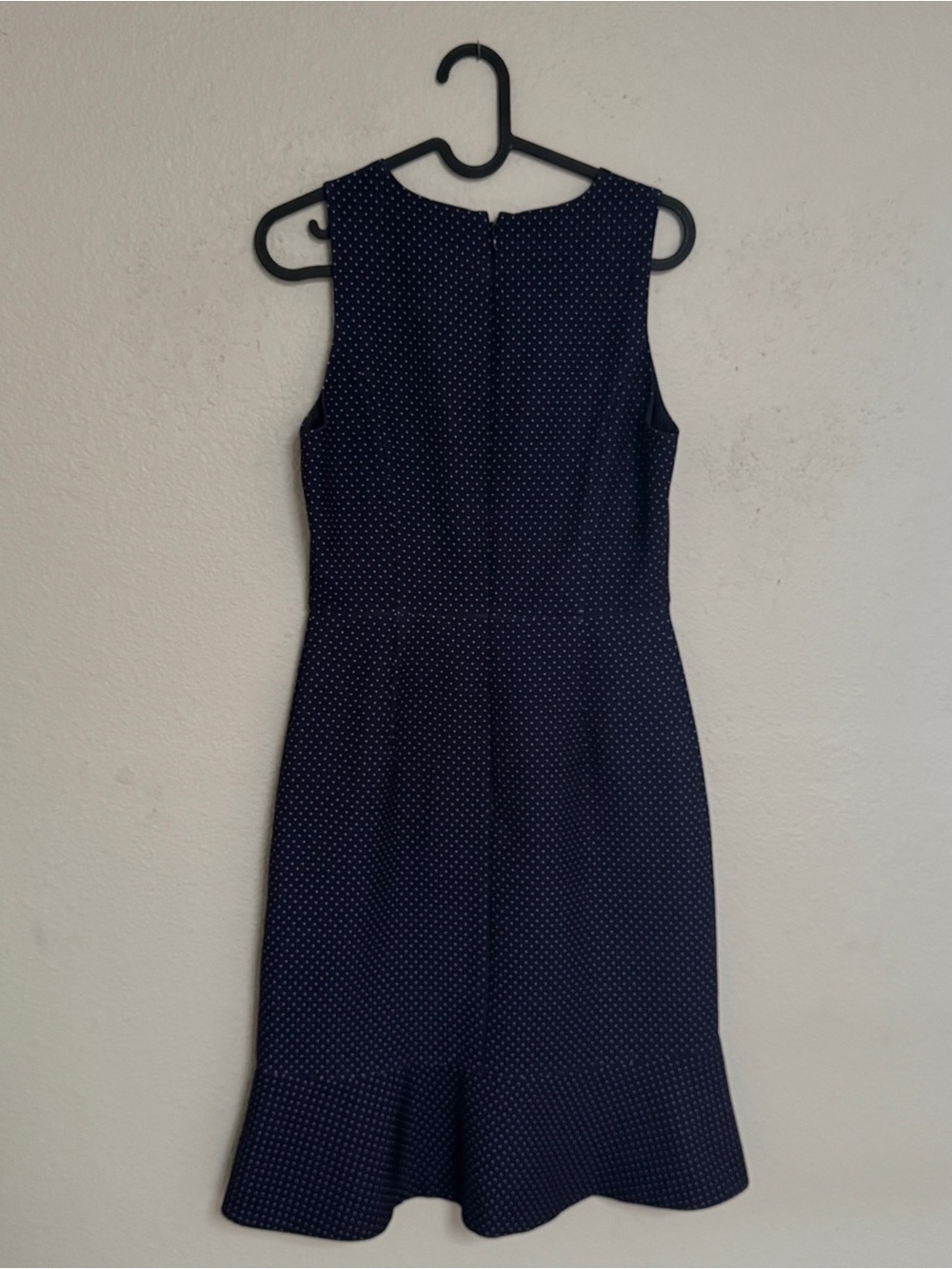 J. Crew Navy Blue Polka Dot Sleeveless Mini Dress - Picture 3 of 6
